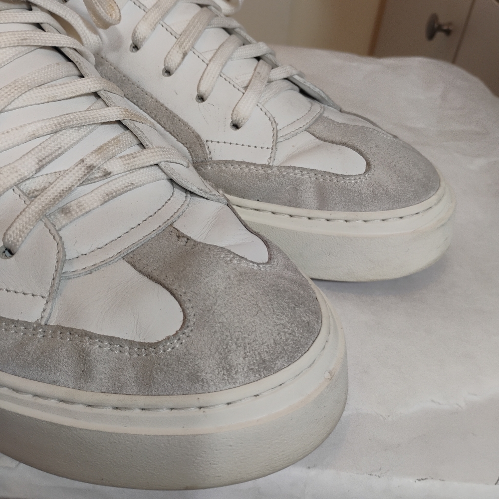 Ferragamo Noris Leather Suede Gancio Sneakers Size 11M - Picture 2 of 16